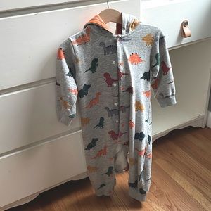 Cute Dinosaur hooded onesie